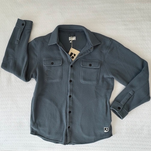 NWT Frank and Oak The Tundra Polar Fleece Overshirt in Stormy Blue, Men's Size M - Picture 5 of 14